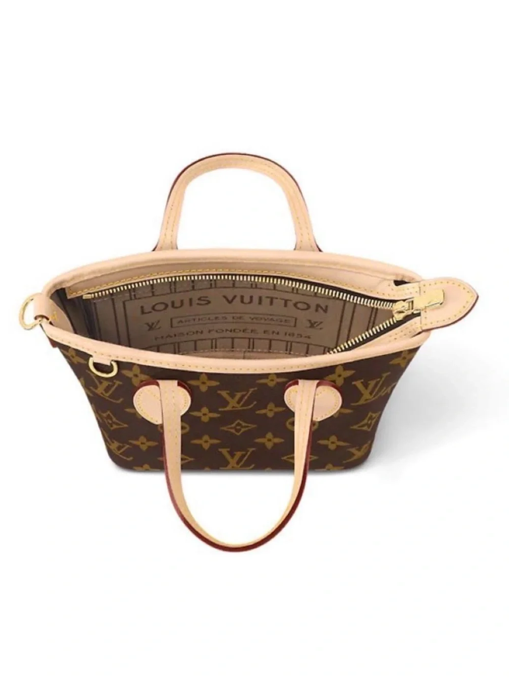 Louis Vuitton Neverful BB in Brown with Tan Trim